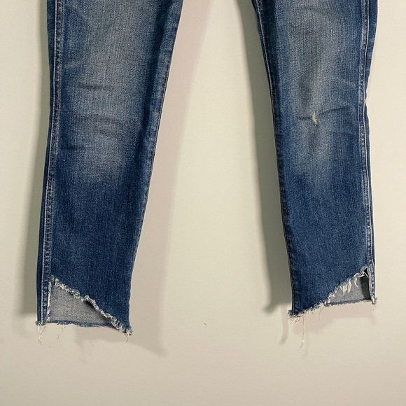 Madewell Jeans Size 24P Blue 10" High Rise Skinny Raw Hem Denim - Picture 6 of 15